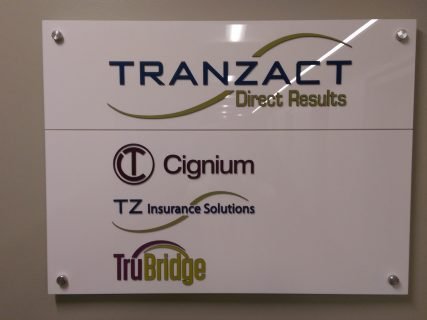 Tranzact wall plaque 4 logos